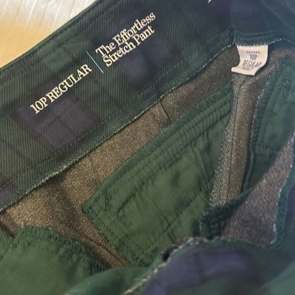 Croft & Barrow Womens Stretch Regular Plaid Mid Rise Bootcut Pants Blue Size 10P - Picture 6 of 9